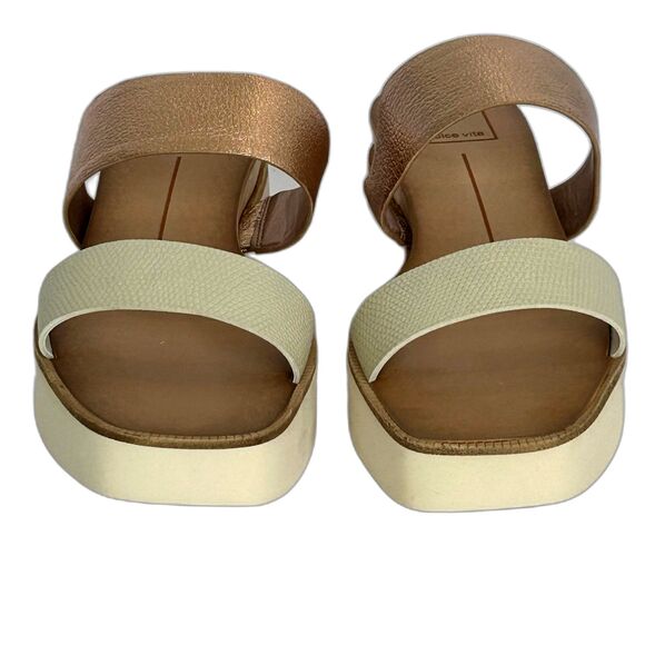 Dolce Vita Sandals Women’s Size 7.5 Color Metallic Rose Gold Beige Parni - Picture 4 of 10